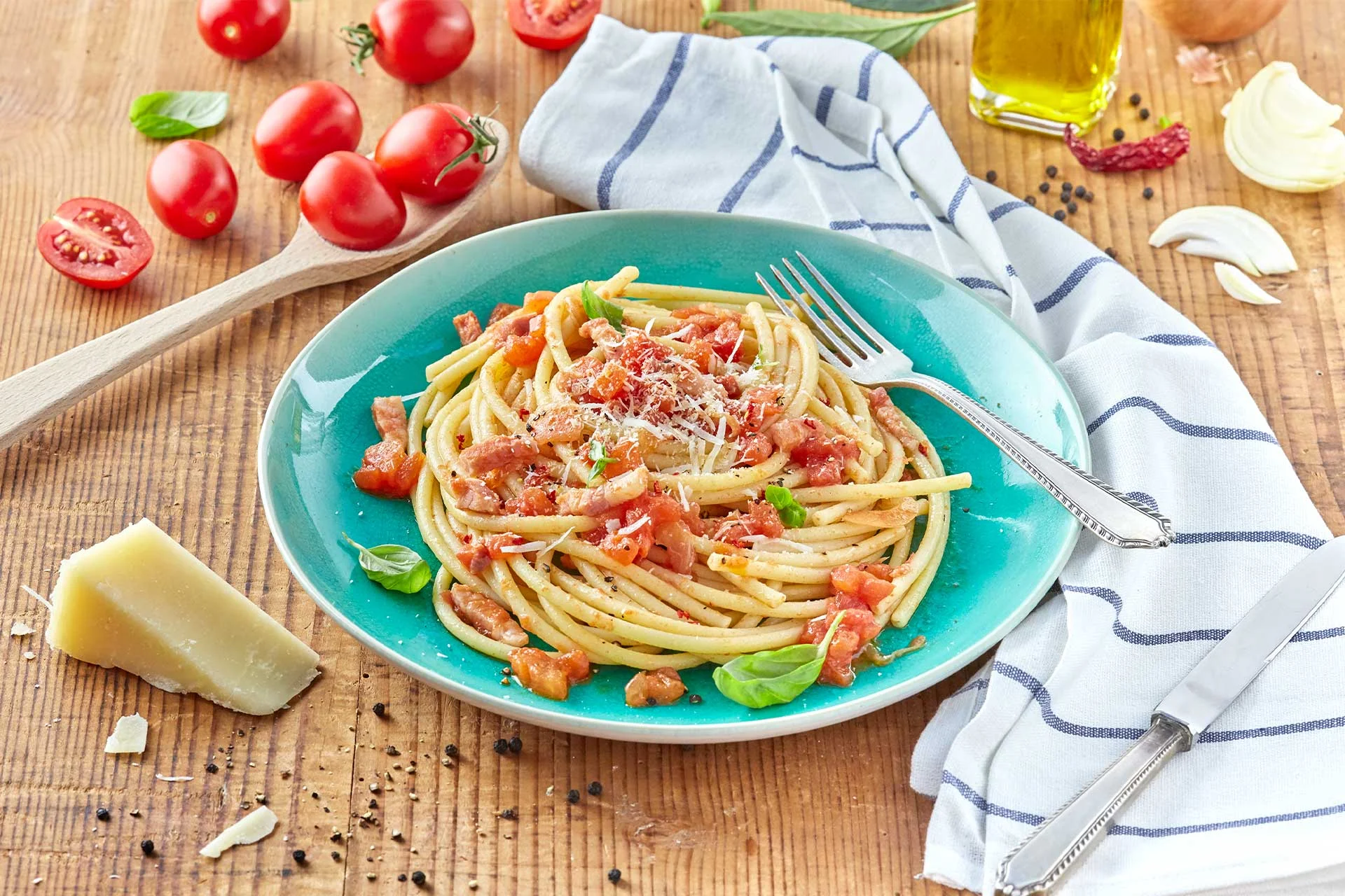 Bucatini Amatriciana Schar Intestazione Foto Prodotti Taglia